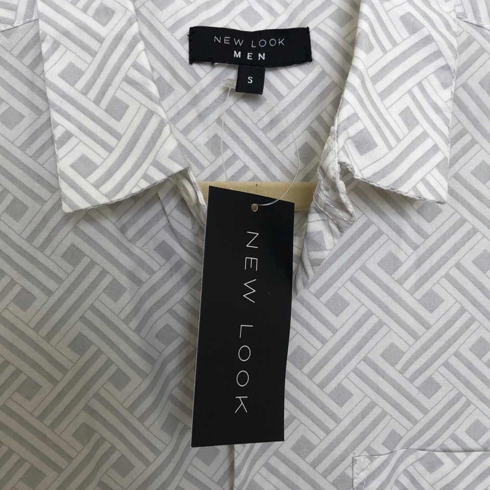 New Look Gray Patterned Collared Shirt - Picture 2 of 3